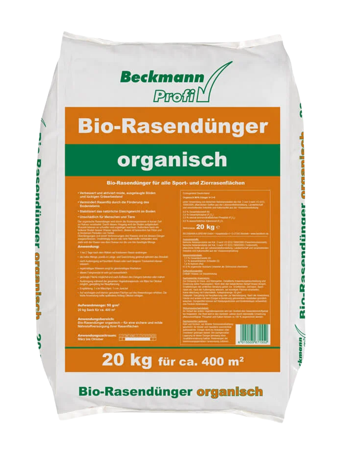 Beckmann Profi Bio-Rasendünger organisch — 20 kg Sack